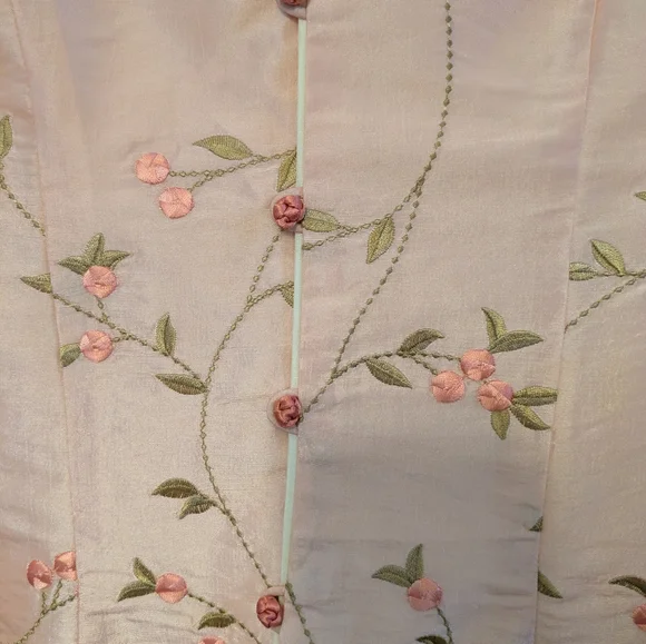 Floral Embroidered Pink Jacket - Picture 2 of 9